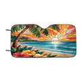 Beach Scene Tropical Palm Tree Car Windshield Sunshade