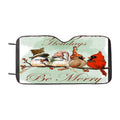Birds On Branch Merry And Bright Car Windshield Sunshade