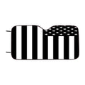 Black %26 White American Flag Car Windshield Sunshade