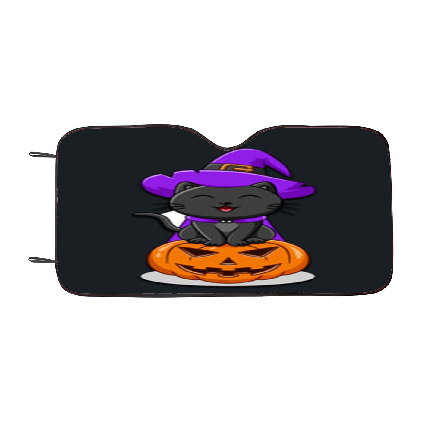 Black Cat Pumpkin Halloween Car Windshield Sunshade