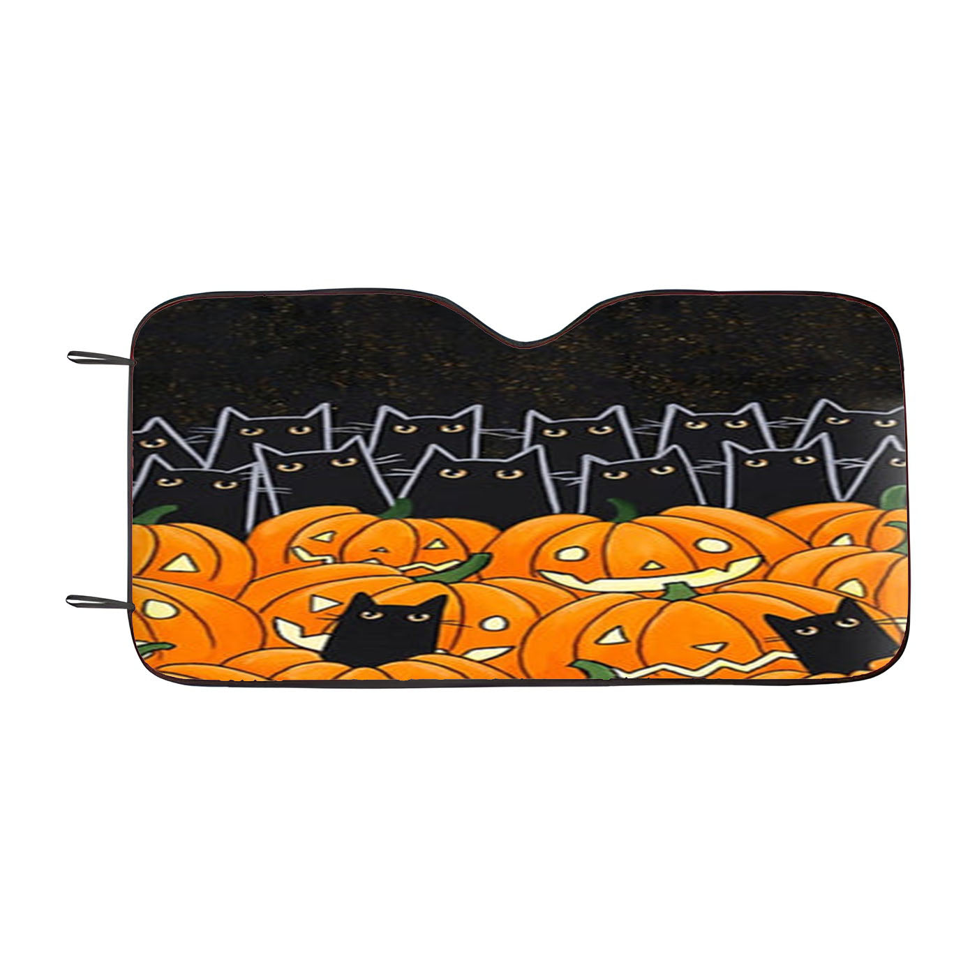 Black Cats %26 Lanterns - Halloween Car Windshield Sunshade