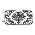 Black Damask Pattern Car Windshield Sunshade