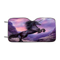 Black Horse Unicorn Car Windshield Sunshade