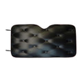 Black Leather Buttoned Pattern Printed Car Windshield Sunshade