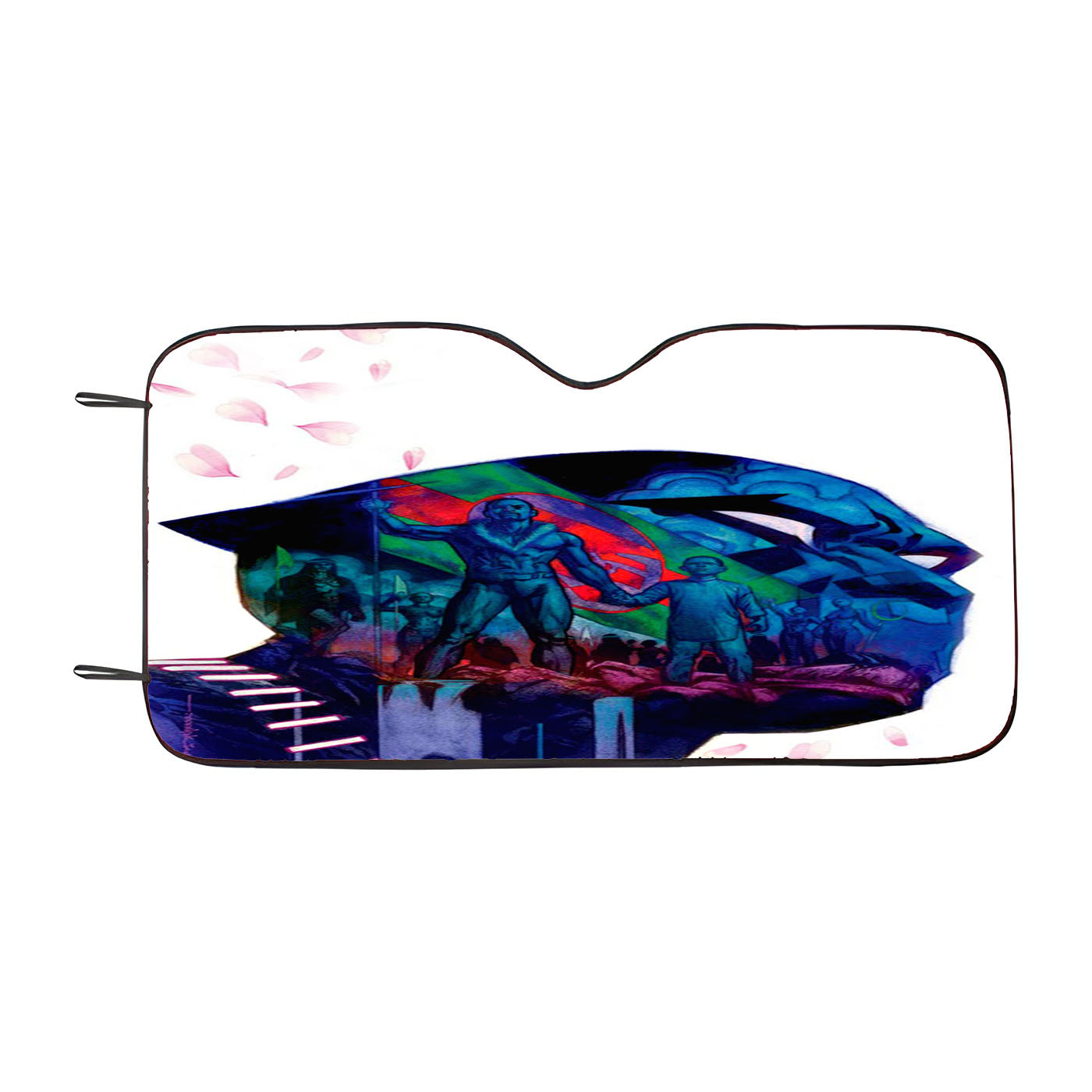 Black Panther Art Flower Car Windshield Sunshade