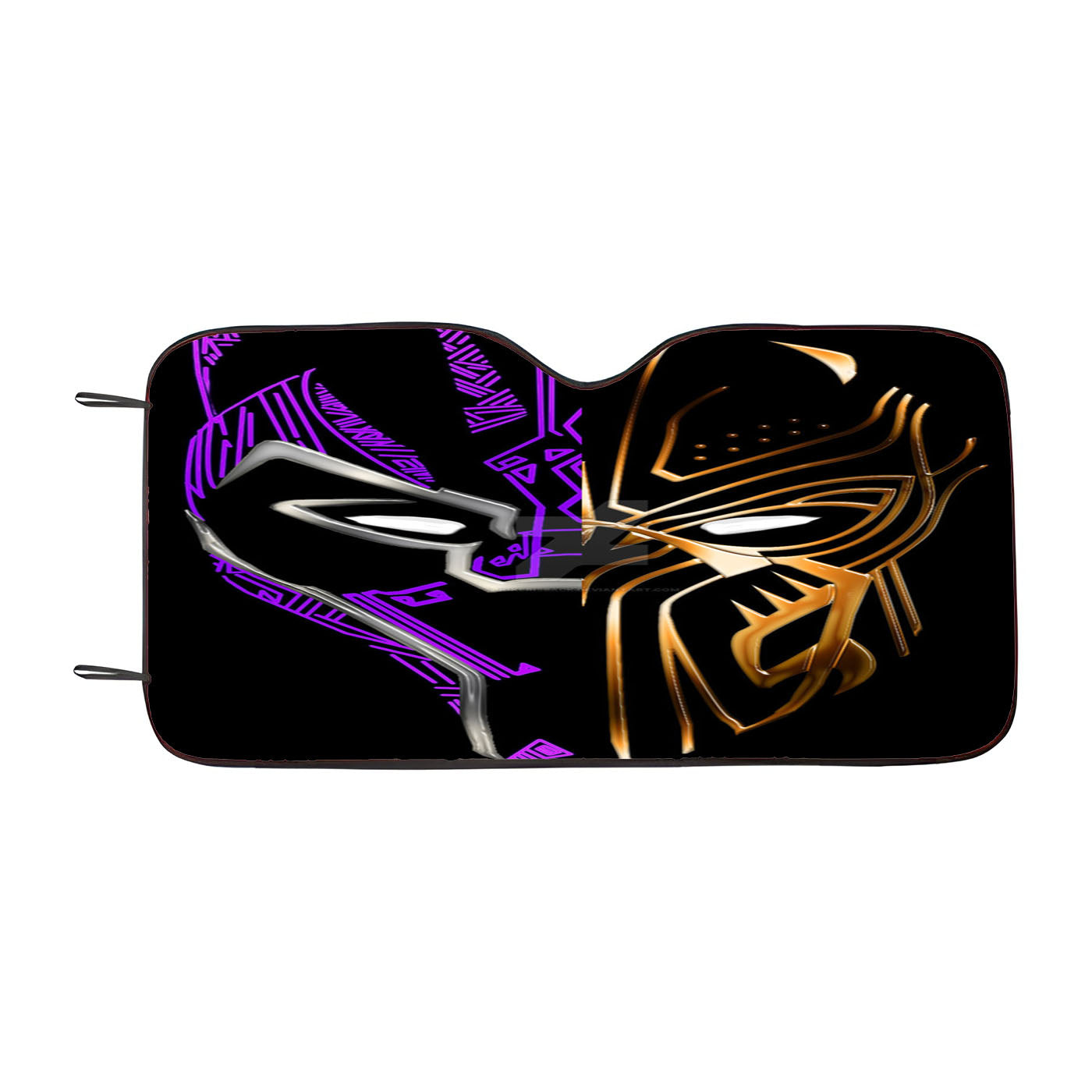 Black Panther Energy Golden Car Windshield Sunshade