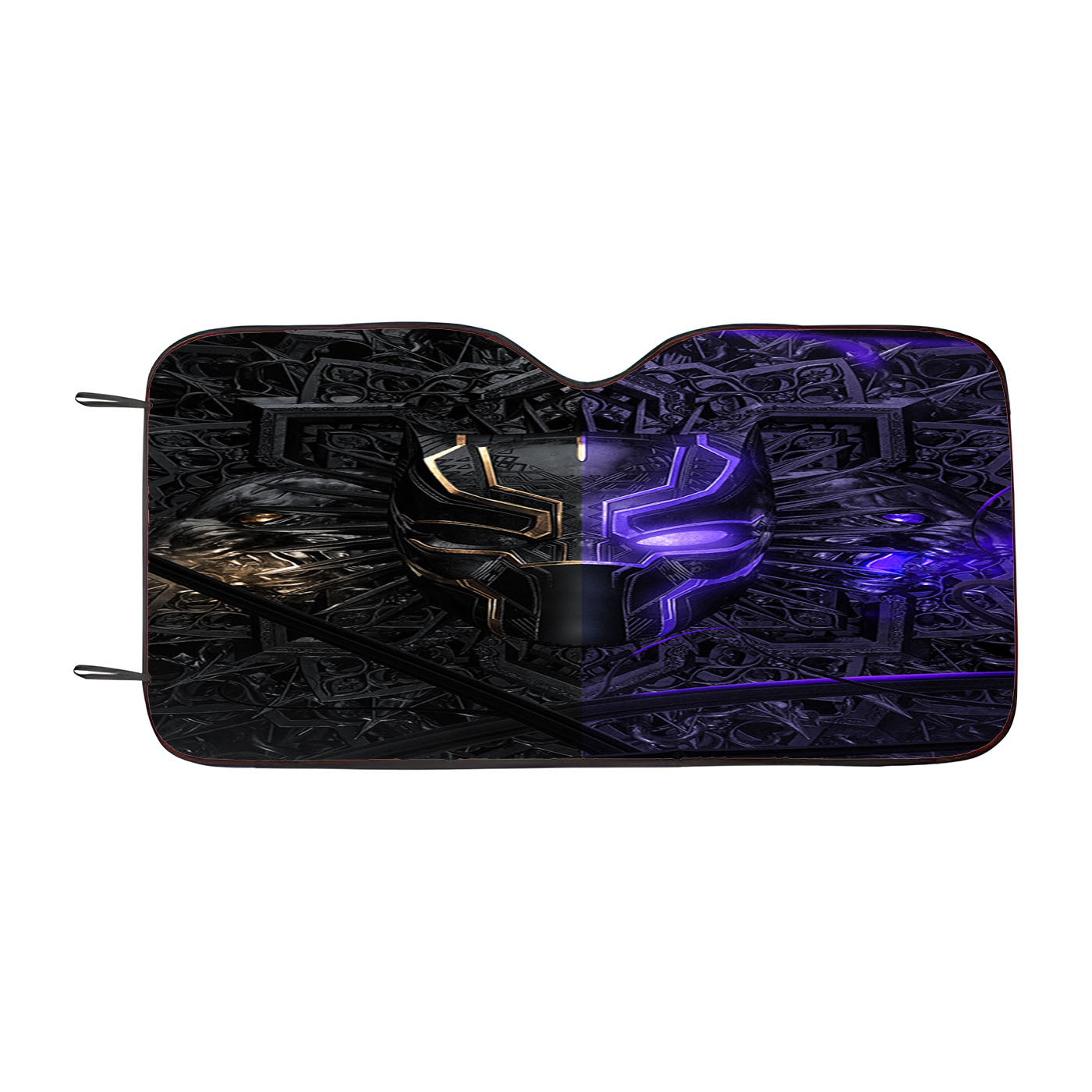 Black Panther Gold Purple Mask Car Windshield Sunshade