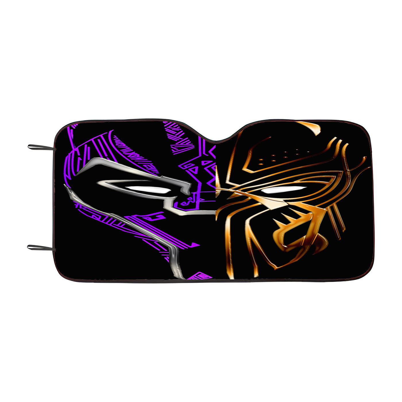 Black Panther Golden Purple Car Windshield Sunshade