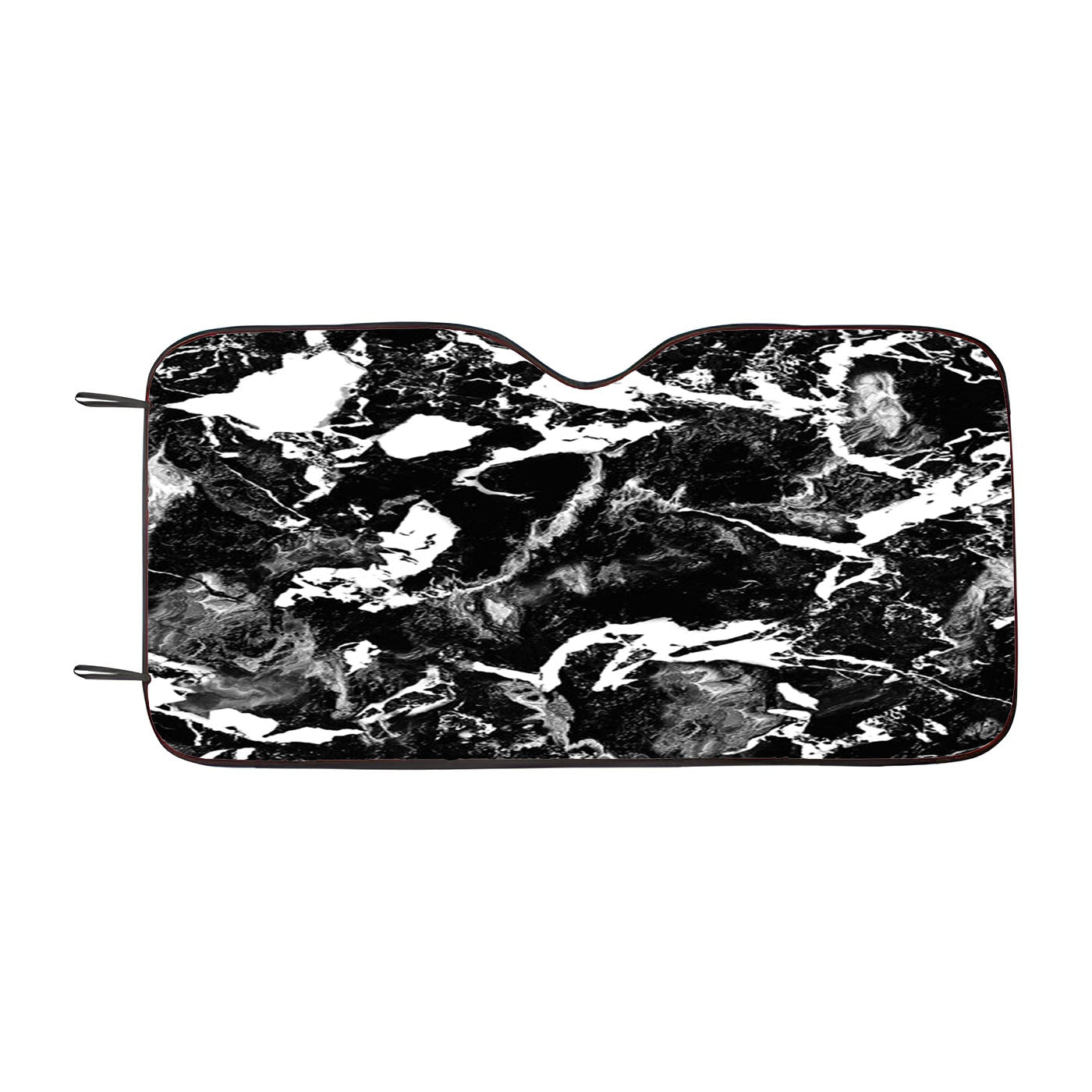 Black White Abstract Marble Car Windshield Sunshade