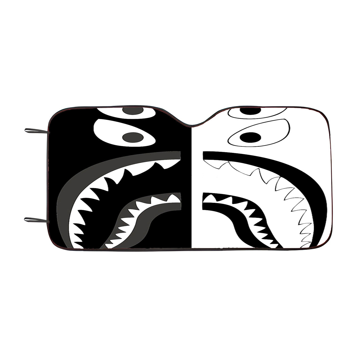 Black White Bape Shark Car Windshield Sunshade