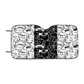 Black White Cats Pattern Car Windshield Sunshade