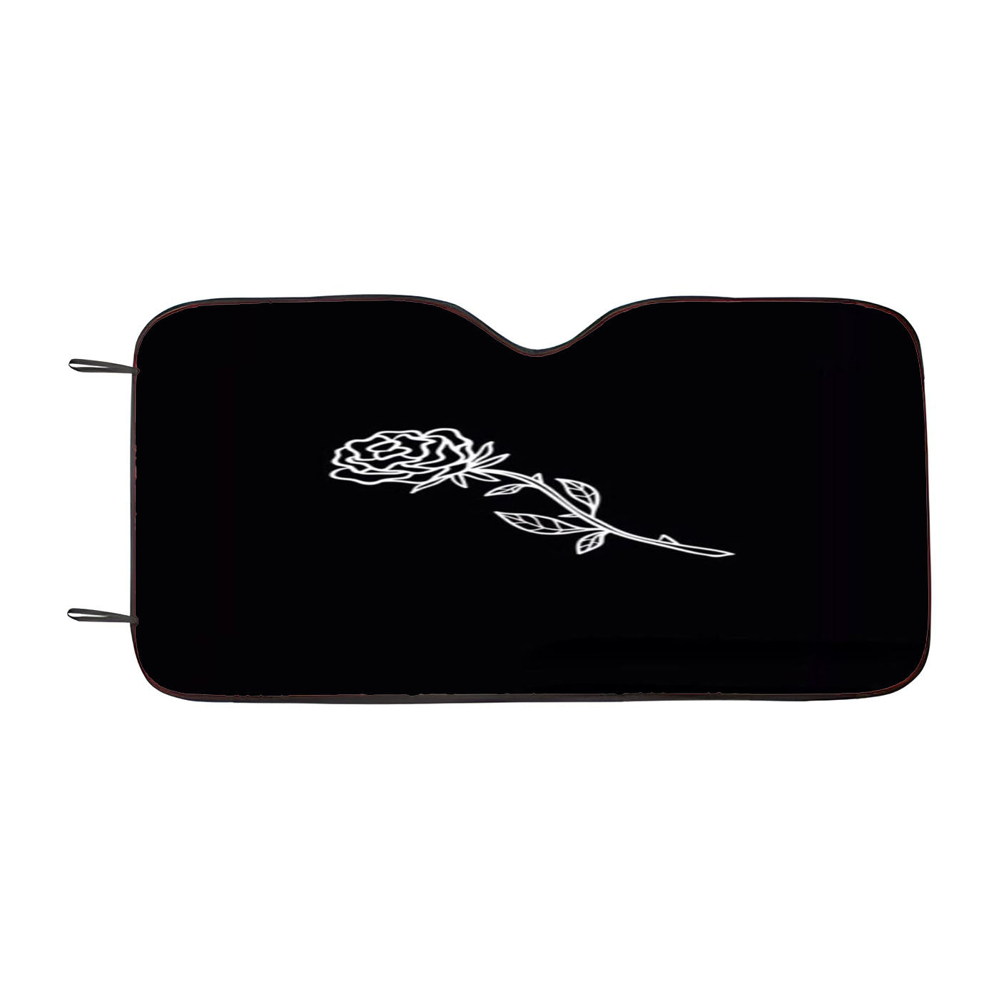 Black White Flower Rose Art Car Windshield Sunshade