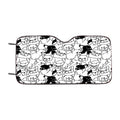 Black White French Bulldog Pattern Car Windshield Sunshade