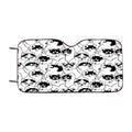 Black White Husky Pattern Car Windshield Sunshade