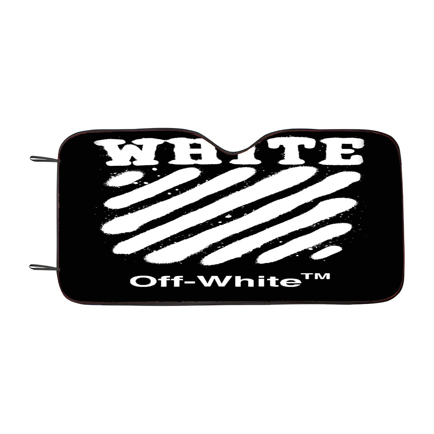 Black White Spray Off White Car Windshield Sunshade