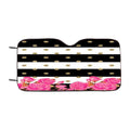 Black White Stripes Gold Spots Pink Kate Spade Car Windshield Sunshade