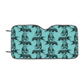 Blue And Black Skate Bear Illustrations Pattern Car Windshield Sunshade