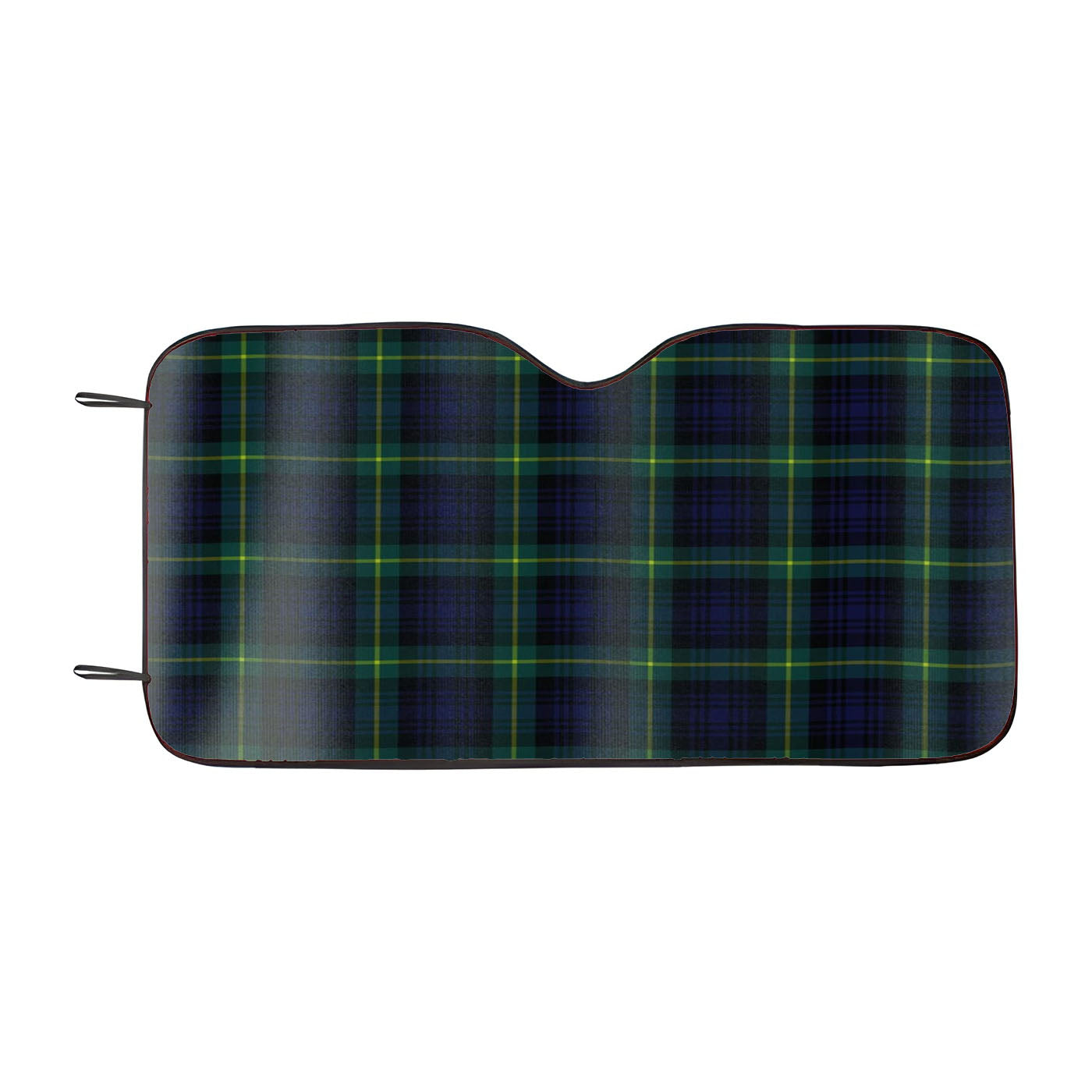 Blue And Green Plaid Car Windshield Sunshade