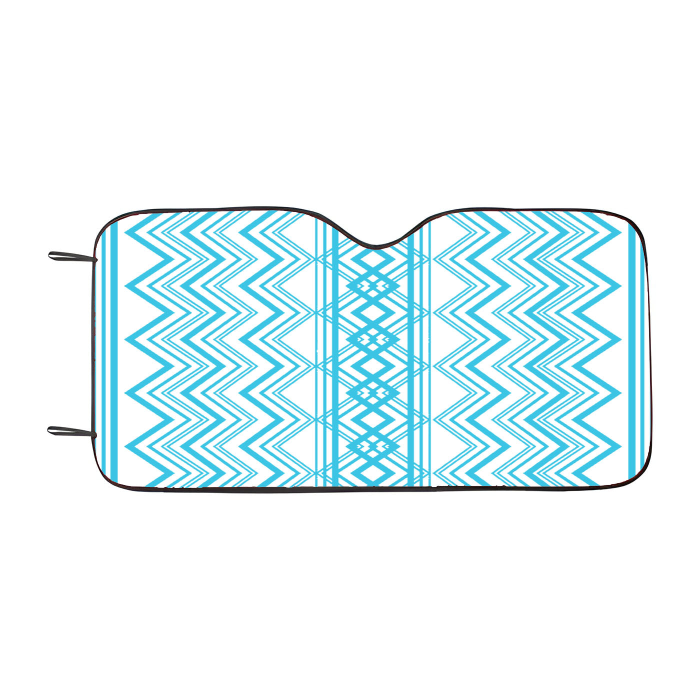 Blue Aztec Zigzag Seamless Pattern Car Windshield Sunshade
