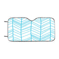 Blue Line Hand Drawn Chevron Seamless Pattern Car Windshield Sunshade