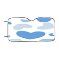 Blue Pattern Of Heart Car Windshield Sunshade