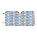 Blue Pattern Pumpkins Bone And Head Skeleton Halloween Car Windshield Sunshade