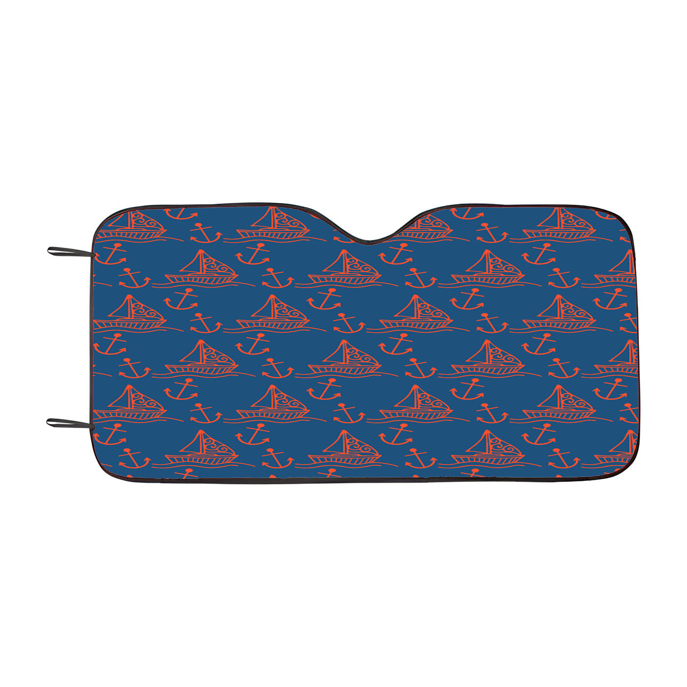 Blue Peach Sailor Ship Pattern Car Windshield Sunshade