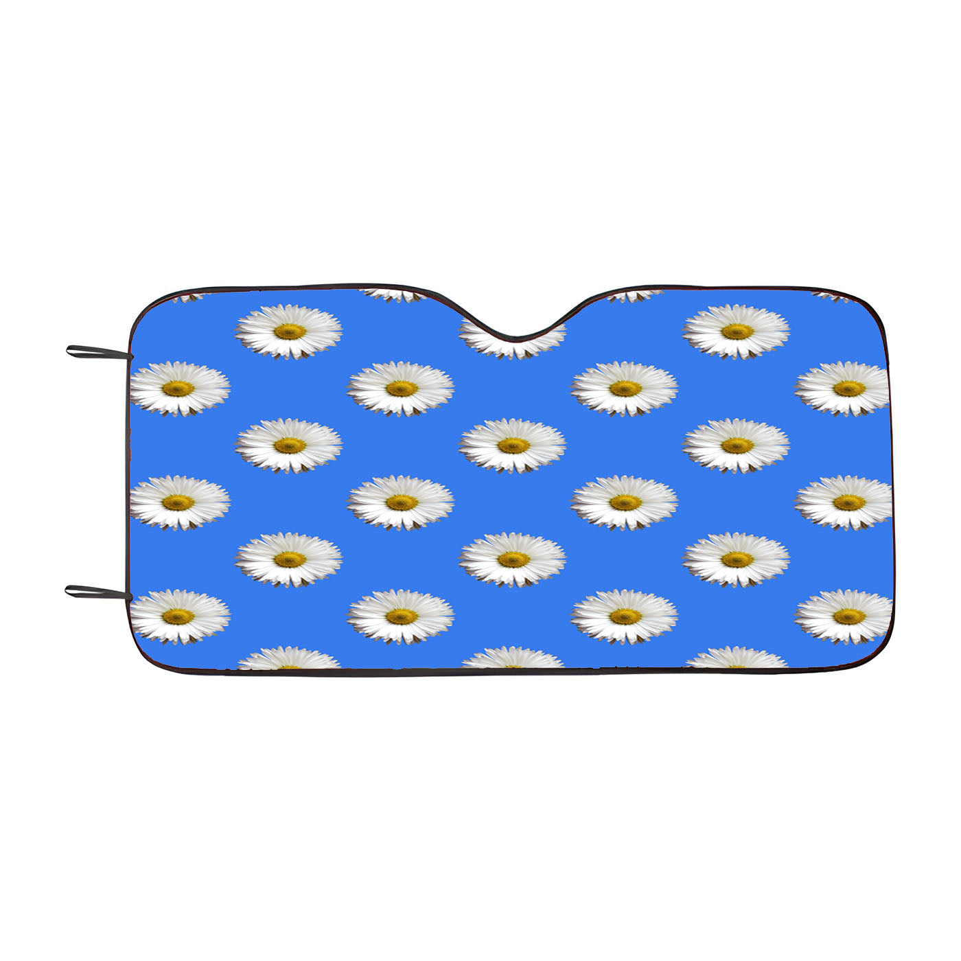 Blue White Daisy Flower Pattern Car Windshield Sunshade