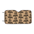 Brown And Black Skate Bear Illustrations Pattern Car Windshield Sunshade