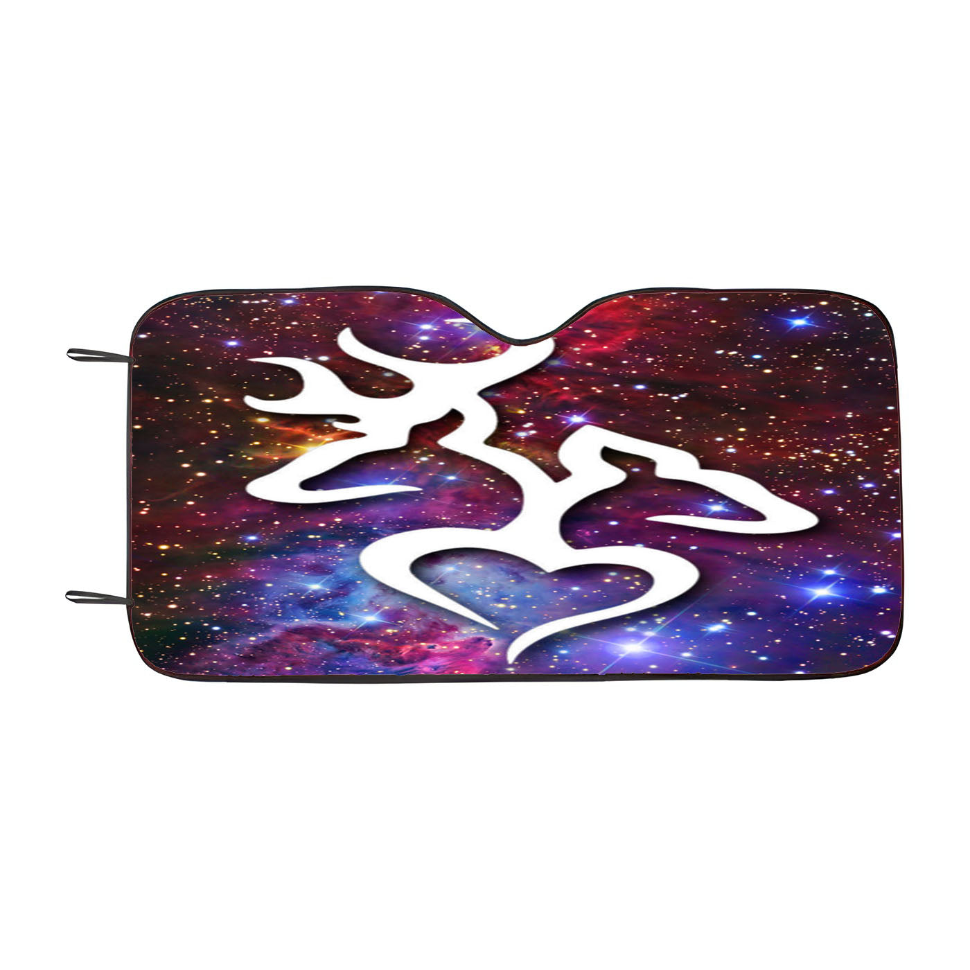 Browning Deer Love Galaxy Nebula Car Windshield Sunshade