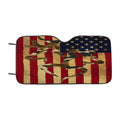 Browning Deer Realtree Camo Vintage Usa Flag Car Windshield Sunshade