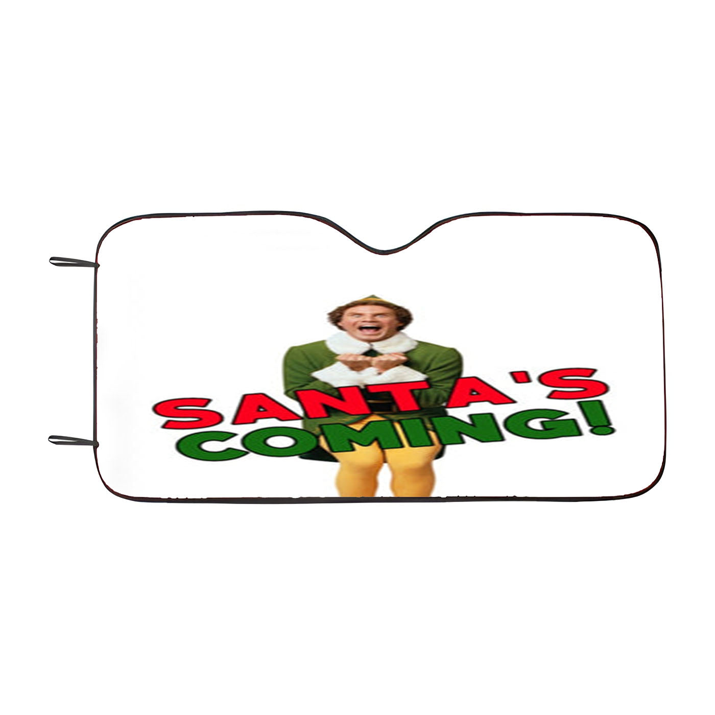 Buddy The Elf - Santa%27S Coming Car Windshield Sunshade