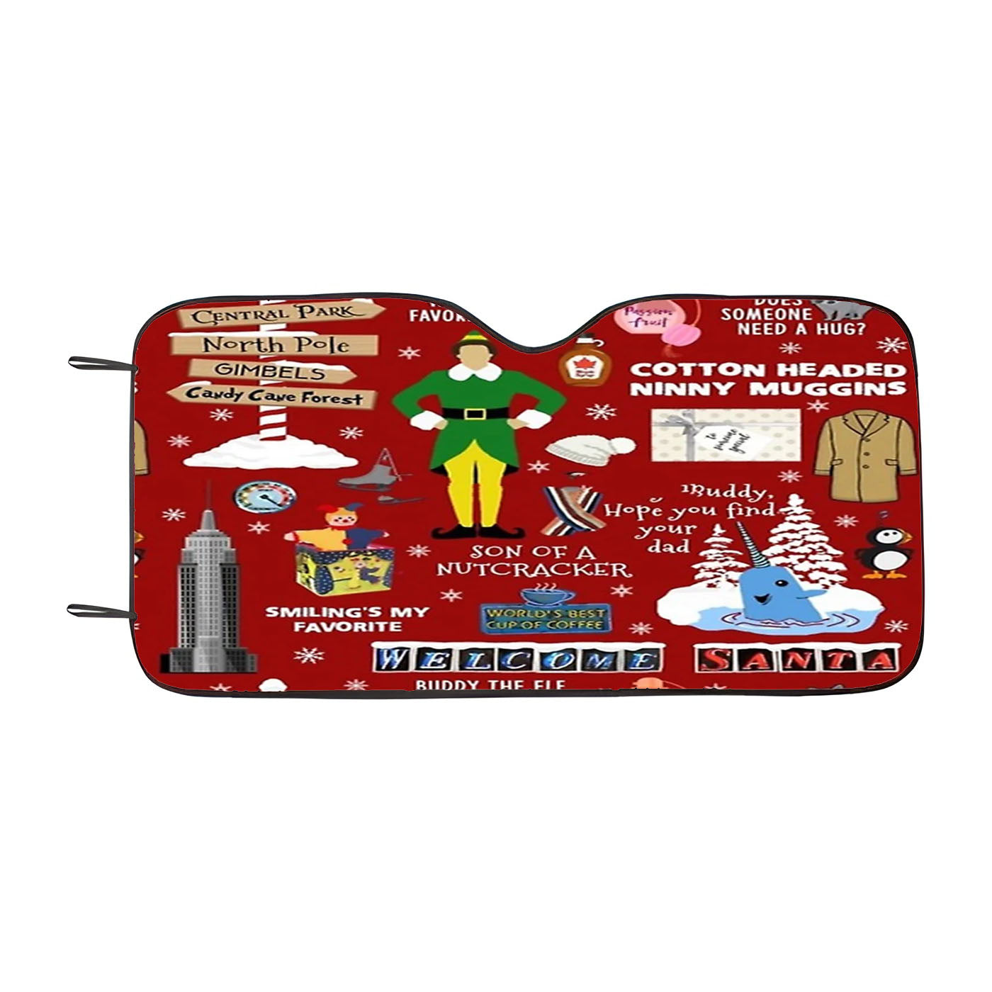 Buddy The Elf Collage Car Windshield Sunshade