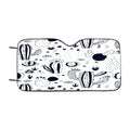 Cactus Black White Pattern Car Windshield Sunshade