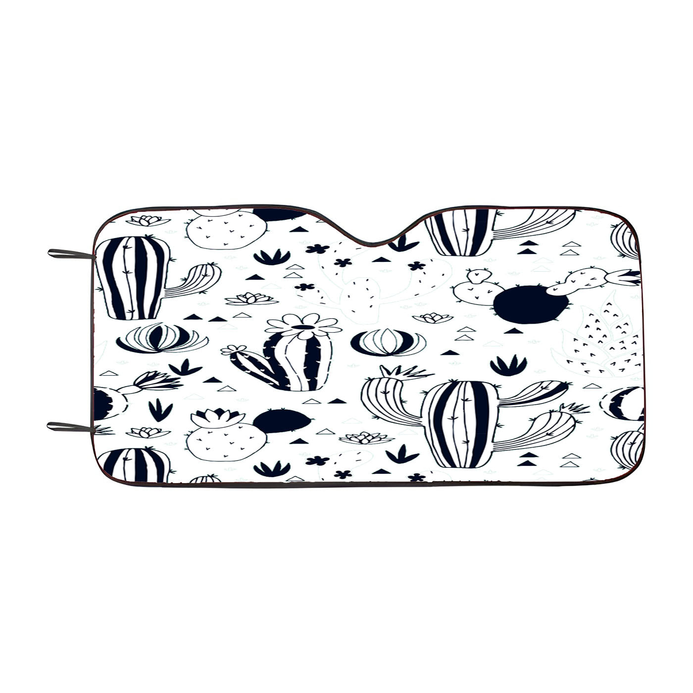 Cactus Black White Pattern Car Windshield Sunshade