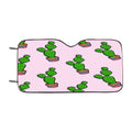 Cactus Pattern Pink Canvas Car Windshield Sunshade