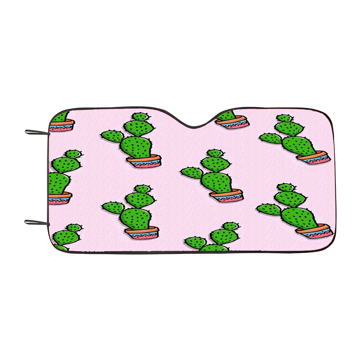 Cactus Pattern Pink Canvas Car Windshield Sunshade