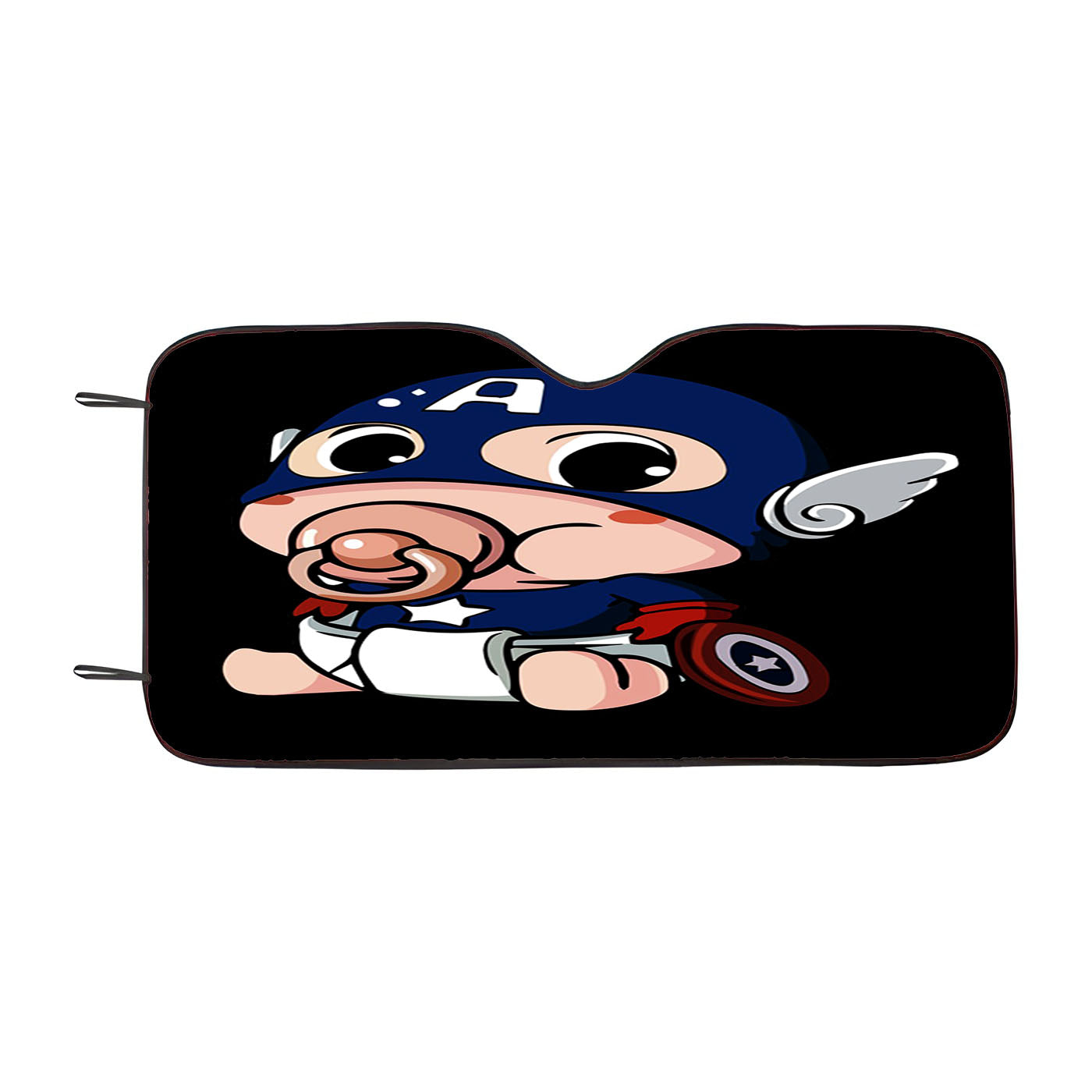 Captain America Caricature Baby Car Windshield Sunshade