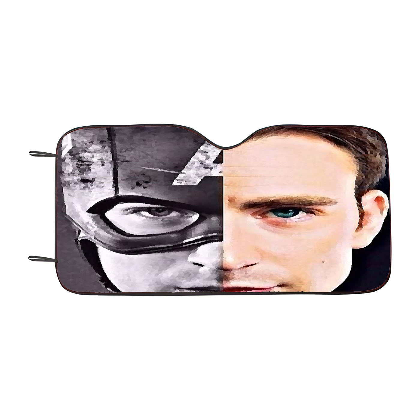 Captain America Close Up Bw And Colour Car Windshield Sunshade