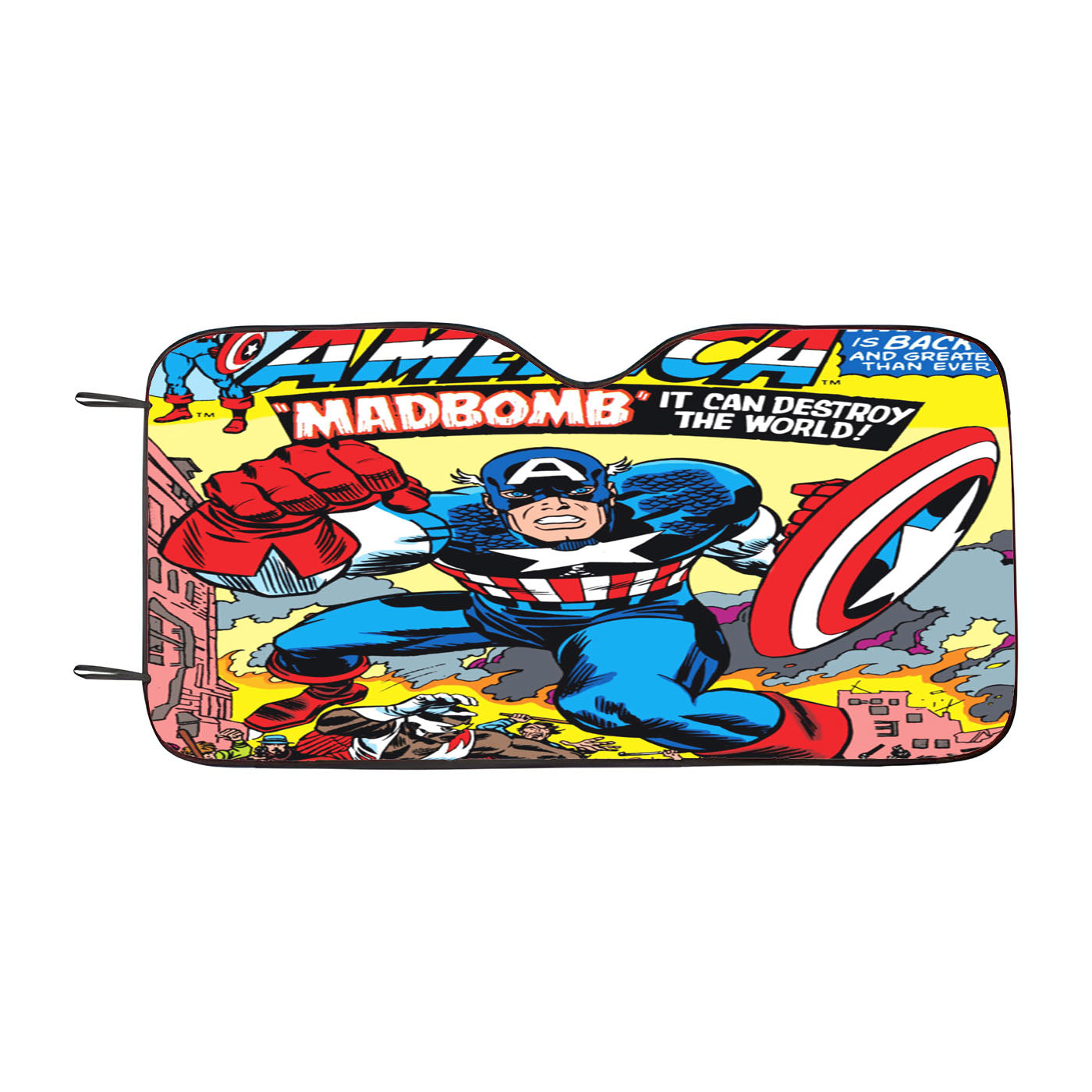 Captain America Madbomb Book Cover Car Windshield Sunshade