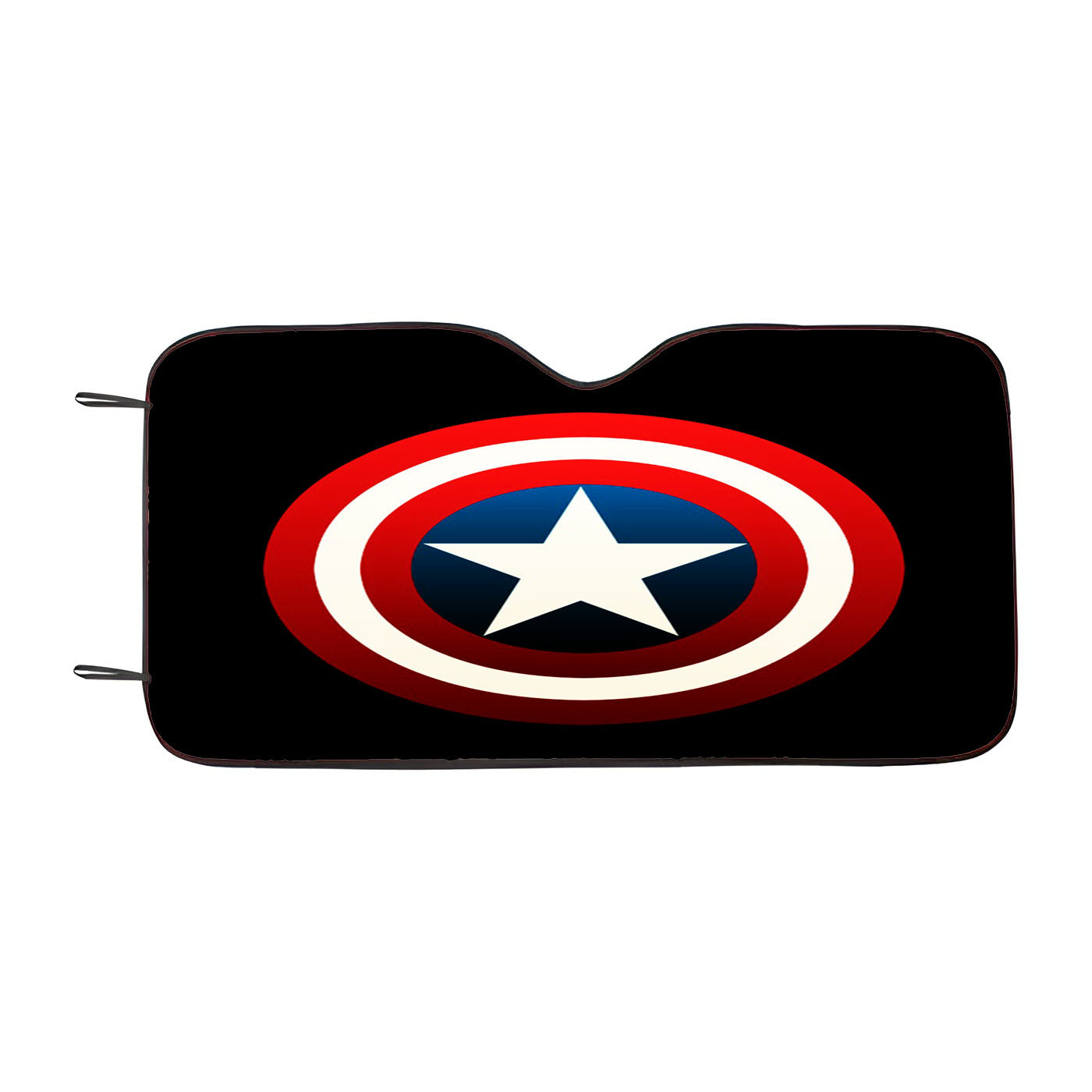 Captain America Shield Logo Black Car Windshield Sunshade