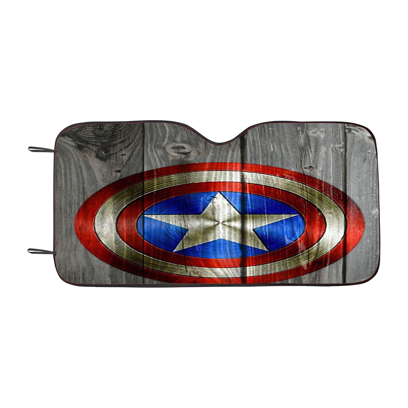 Captain America Shield Wood Photo Car Windshield Sunshade