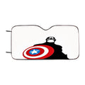 Captain America White Background Car Windshield Sunshade