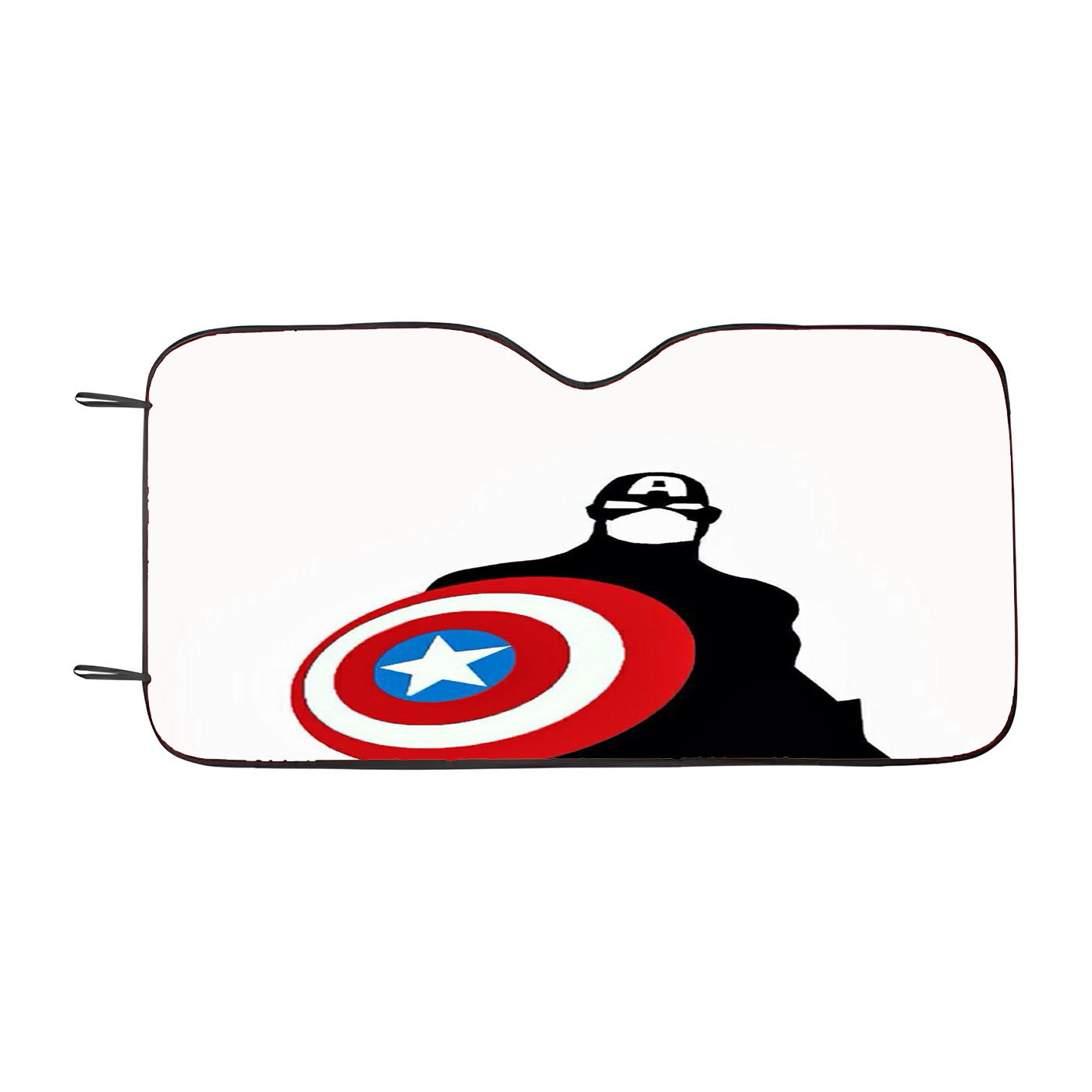 Captain America White Background Car Windshield Sunshade