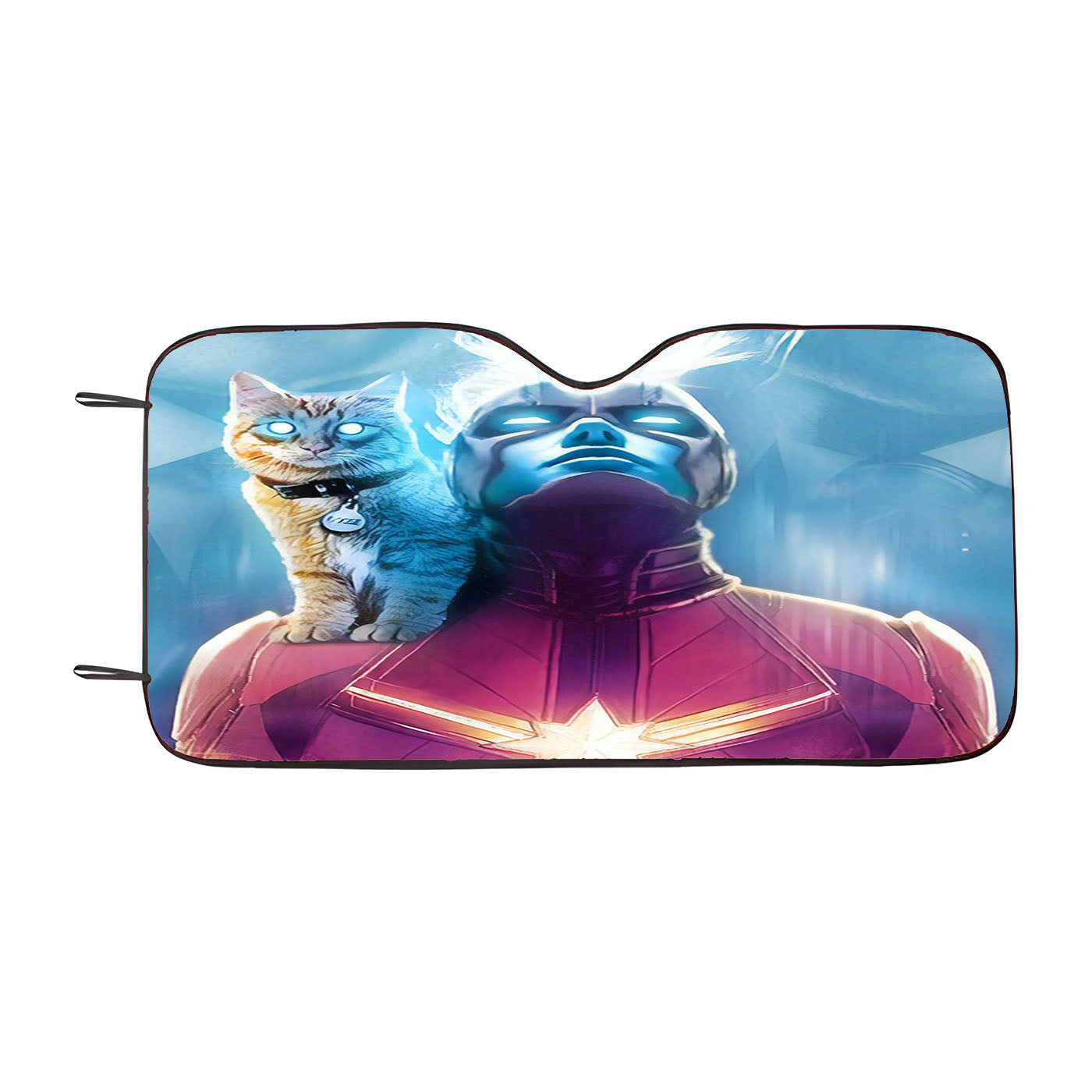 Captain Marvel Goose The Cat Car Windshield Sunshade