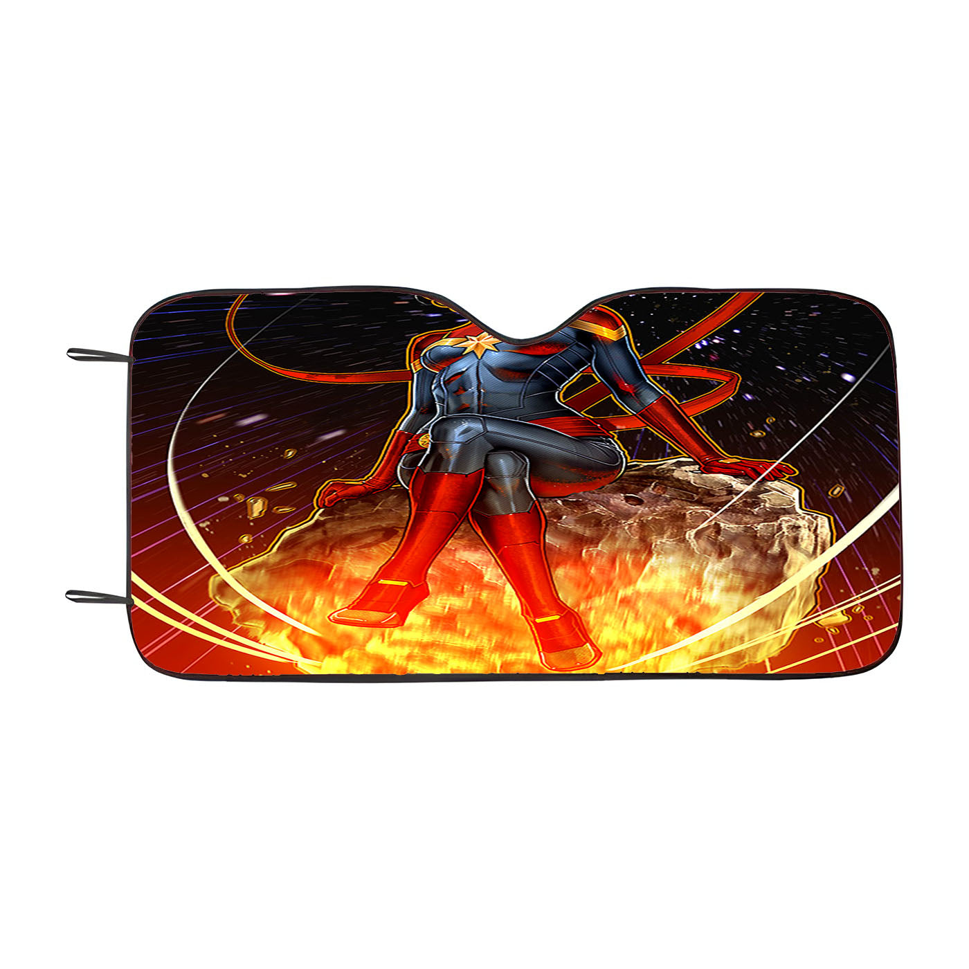 Captain Marvel Illustration Art Car Windshield Sunshade