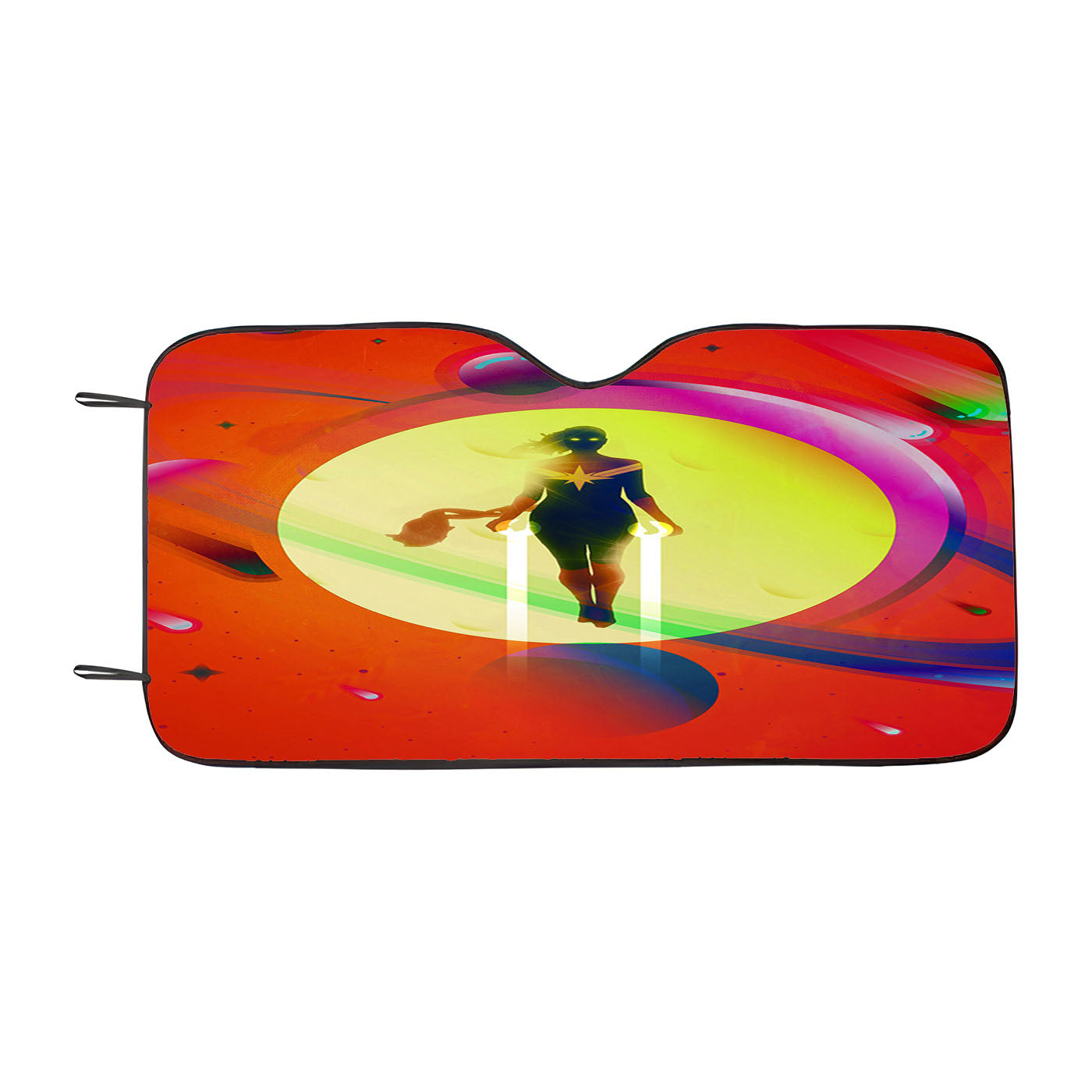 Captain Marvel Movie Minimalist Red Car Windshield Sunshade