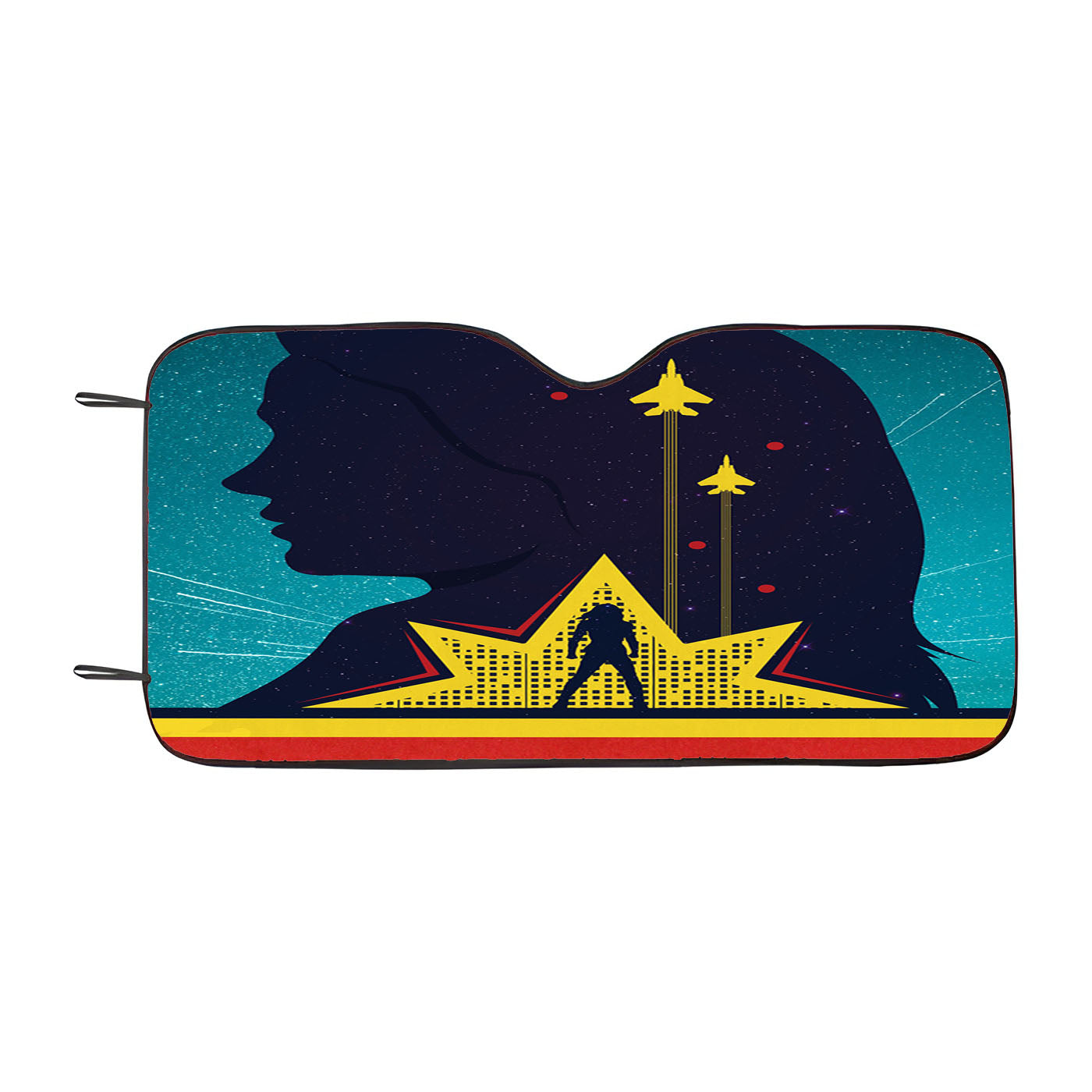Captain Marvel Vintage Car Windshield Sunshade