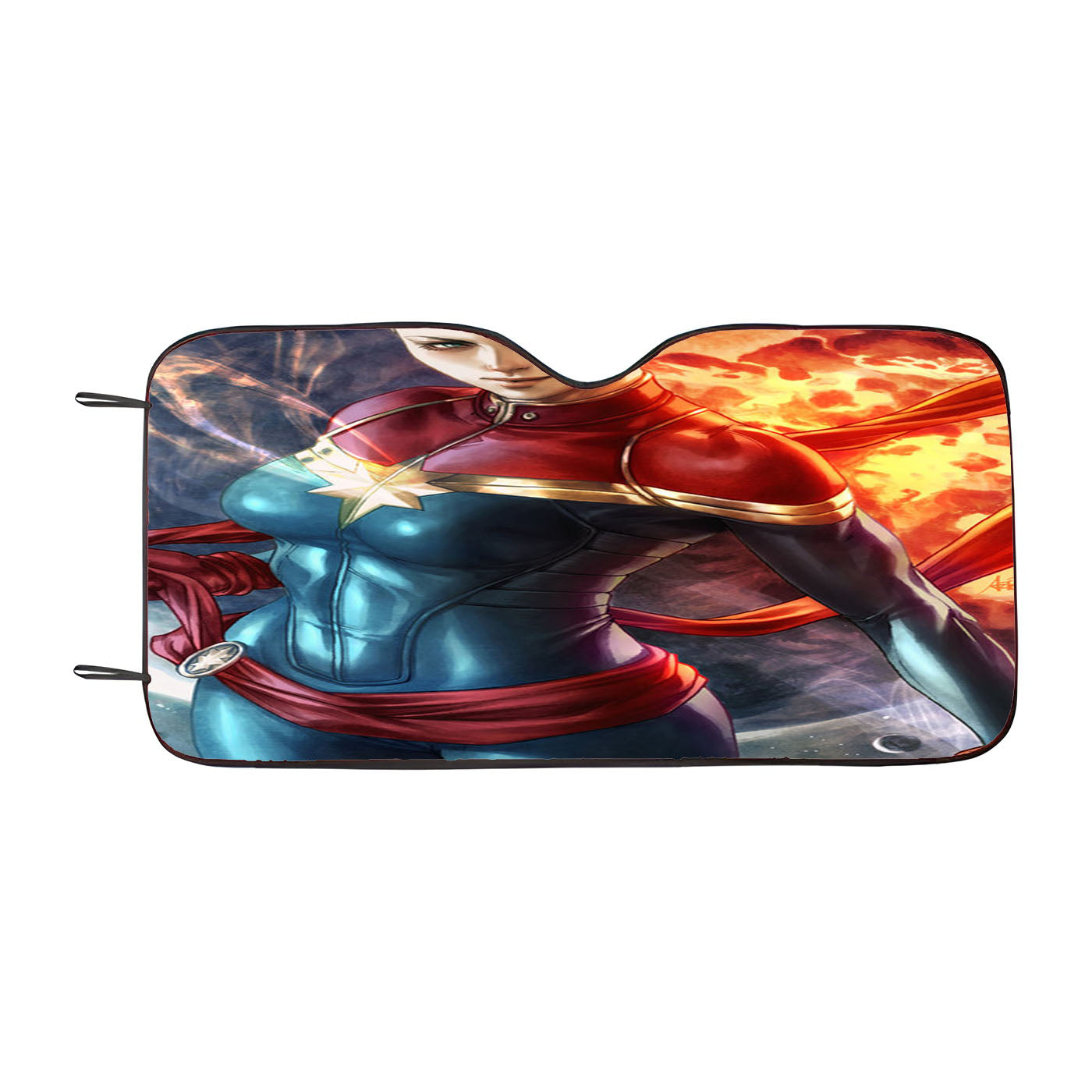 Captain Marvel War Fan Art Car Windshield Sunshade