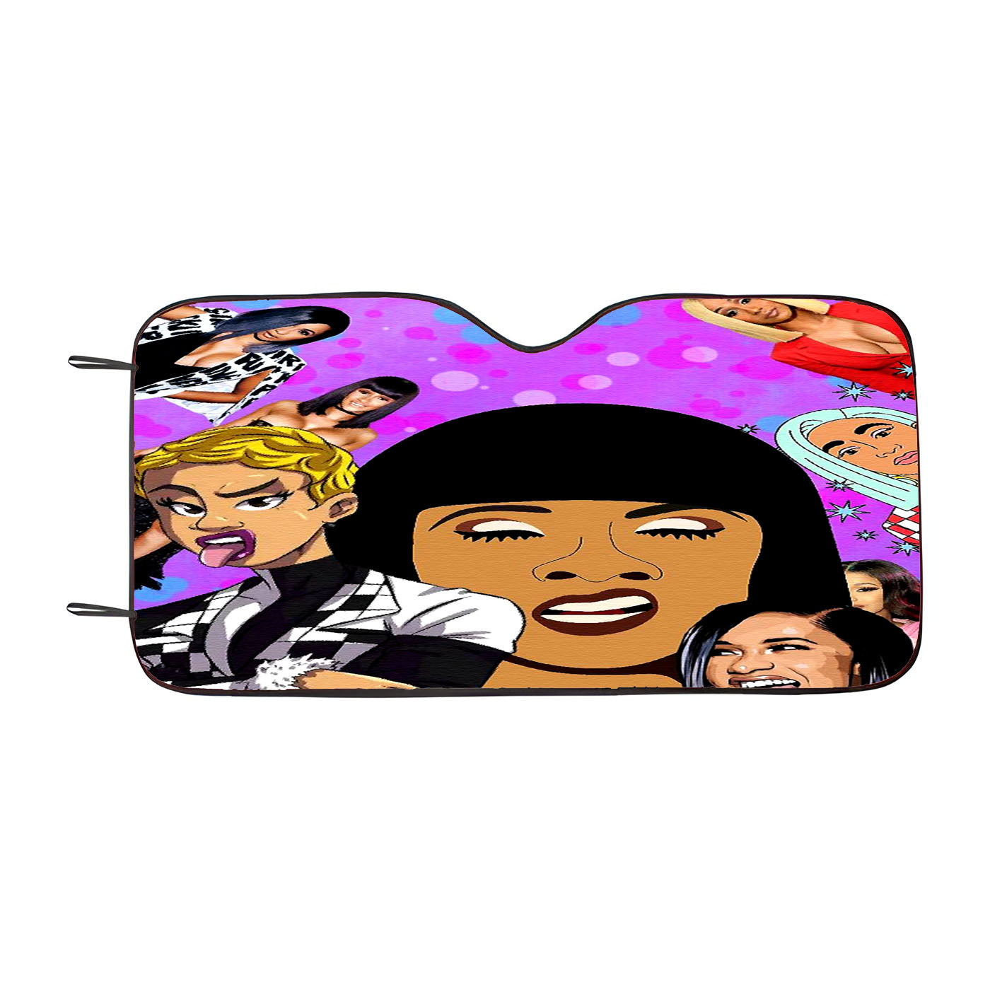 Cardi B Pattern Face Car Windshield Sunshade
